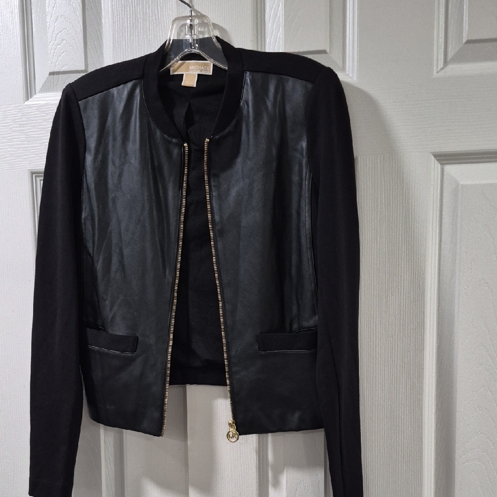 MICHAEL Michael Kors Black Jacket with Gold Zipper